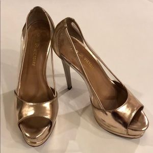 Pour La Victoire Tilda Gold Platform Pump